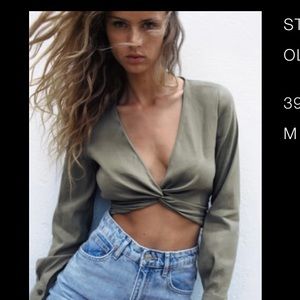 Zara cropped blouse